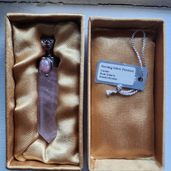Starborn Creations Jewelry - Rose Quartz Sterling Silver Pendant